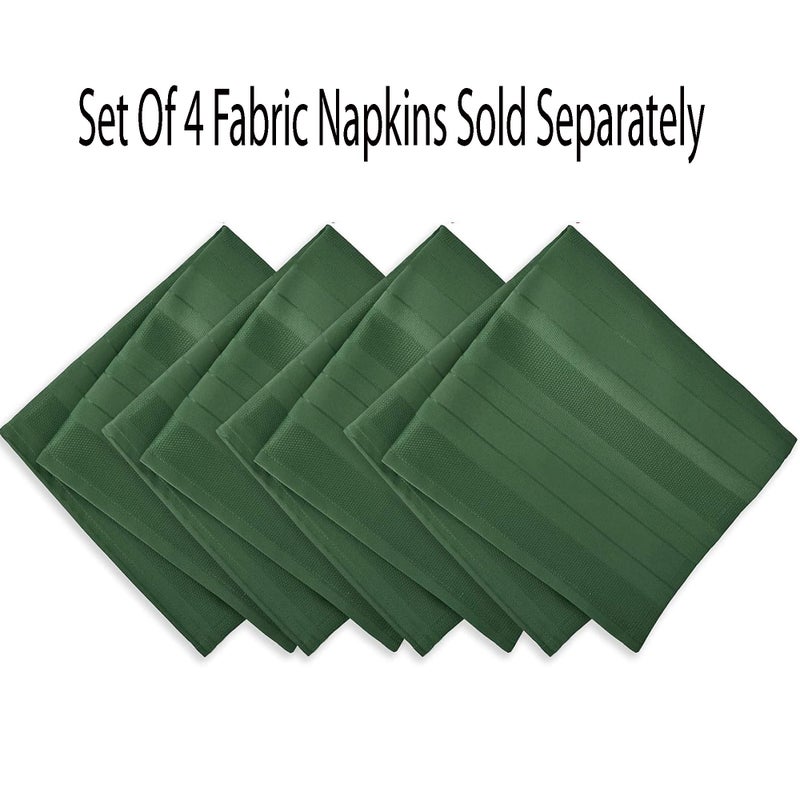 Newbridge Hunter Green Satin Stripe Fabric Tablecloth, 60 x 120 Inch Rectangle, Elegant Woven Stripe, Wrinkle Resistant Reusable Polyester Table Cover - Image 3